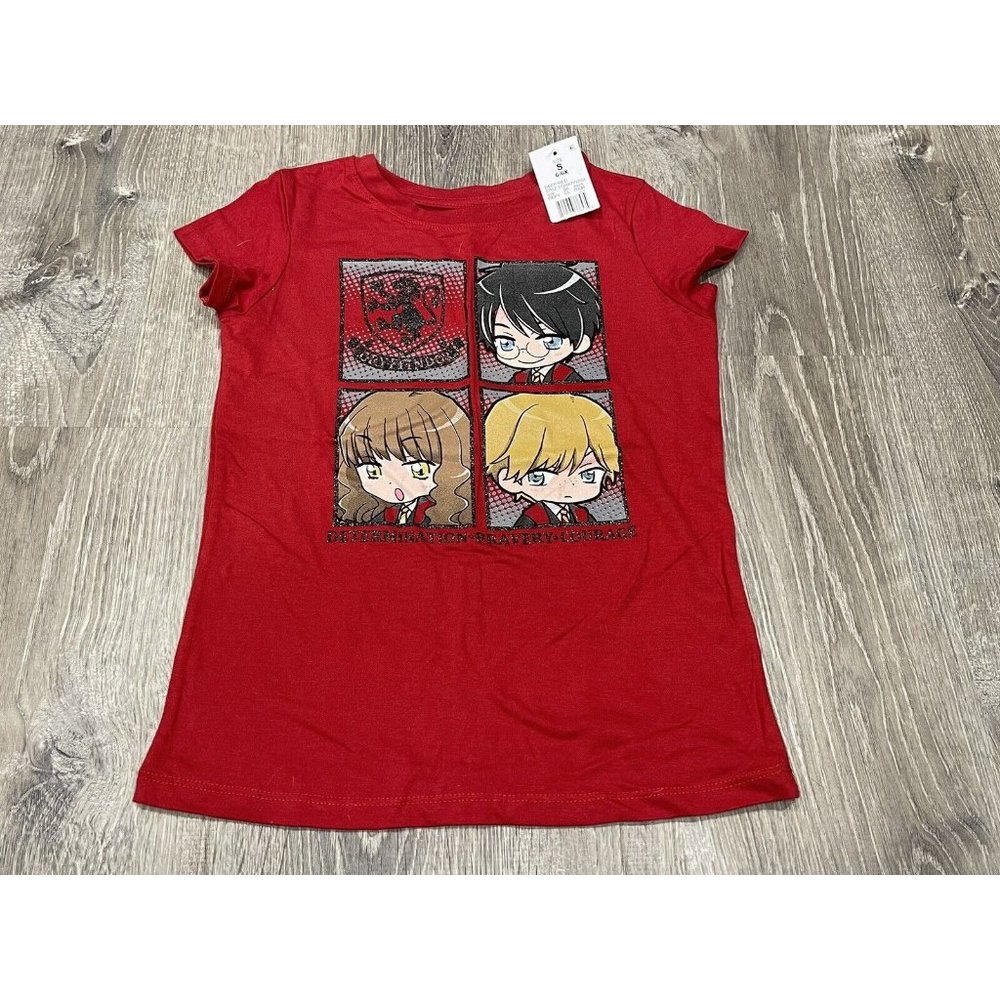 New Harry Potter Red Character Shirt Small Glitter Girls J42